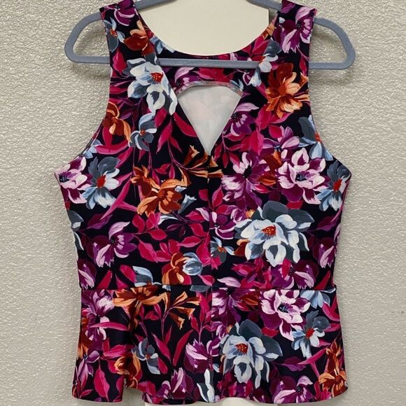 NWOT Alexia Admor Colorfull Tropical Floral Tank Top, size L - Picture 7 of 7
